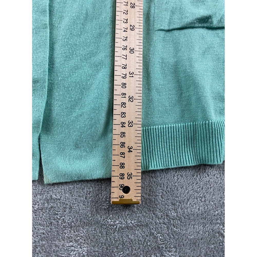 JM Collection Womens Plus 2X Aqua Mint Green Open Front Cardigan Gold Buttons - Picture 9 of 11